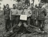 Military service (top row, second from left)