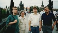The Family - from the left: son Tomáš, wife, son Jiří, uncle Vladimír from Canada