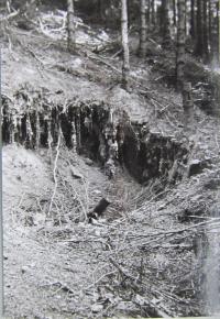 Zbytky bunkru 1. čs. partyzánské brigády Jana Žižky