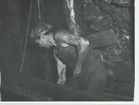 Witness in coal mine Vaňkovka in region Kladno - loading of coal during the excavation of the tunnel - cca in year 1958-1959
