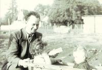 Ivan Kutín with his son (year 1954)