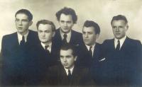 Schoolmates of Business academy in Choceň (Ivan Kutín on top in the middle, his brother František on the left)
