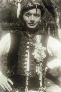 Ivan Kutín in folk costume when visiting Moravian Slovakia (year 1948)