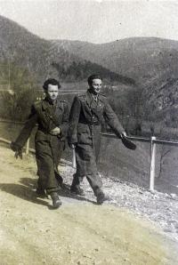 Ivan Kutín (on the left), year 1948