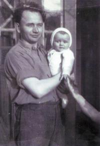 Ivan Kutín with his son (year 1952 or 1953)