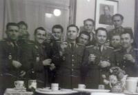 Ivan Kutín with his colleagues (Steklý?, X, Benedikt, Koutecký, Mansfeld, X, Krška, Kutín, X, Klust, Steklý?)