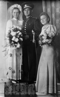 Parents wedding photo; Domažlice, 1940 (at the latest)