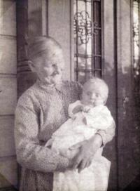 Ivan Kania with his grandmother (1932)