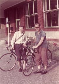 Ivan Kania (on the left) in Znojmo (1961 or 1962)