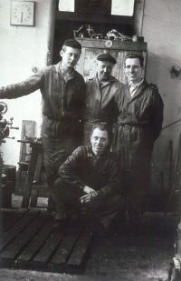 Ivan Kania with co-workers in Geotest company (1962 or 1963)