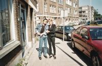 Ivan Landsmann and His Daughter Eva in Front of the House where Ivan Used to Live (Rotterdam, 1999)