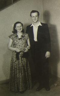 With her husband, Slovanský dům, 1947 or 1948