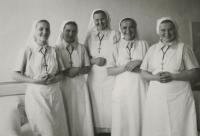 Hospital in Kladno; from the left: S.M. Kandida,  S.M. Ema, S.M. Ludvika, S.M. Klementa,S.M. Benjamina
