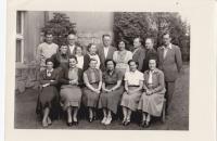 Teachers' staff in Podmoklice, 1954