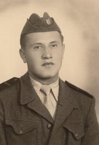 Zdeněk Klíbr in the army in Litoměřice, 1950-52