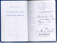 False pasport used by Carole Paris in November 1982