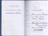 E. Oudar´s passport used by Jindřich Tomeš to leave Czechoslovakia for France in November 1982