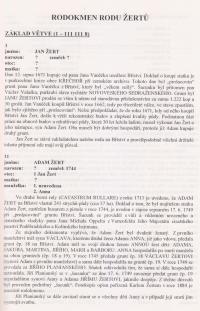 Rodokmen rodu Žertů z knihy rodinné Genealogie