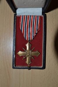 The War Cross awarded to J. Kolísek, father of A. Jiroušková