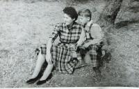 Zdeňka Benešová with her son Vladimír; 1960