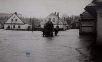 Povodeň v Žamberku, dnešní Masarykovo náměstí, 1946