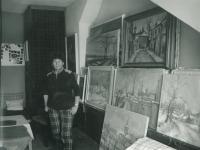 Libuše in her studio, Prague 6, today´s Evropská Street, 1980