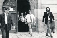 Petr Kubíček s Petrem Pithartem (Jihlava, 1990)