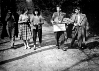 Jan Málek with friends from conservatoire