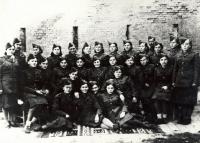 Woman from Kyjev medical course. August-October 1944. Evženie is standing in upper row as the third from the left