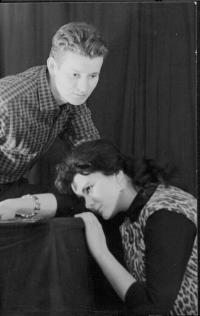 Klub-S Liberec. Rudolf Felzmann s Vlastou Šulcovou v pásmu poezie. E.A. Poe: Havran (cca 1966)