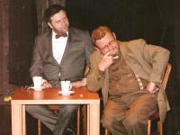 Městské divadlo Děčín. Večer přátel divadla. Rudolf Felzmann při besedě s novým ředitelem Jiřím Trnkou (2010)