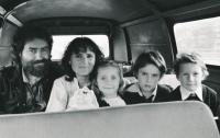 J. Skalník with wife and children