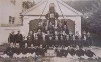 Hasičský sbor v Oskavě v roce 1928 (německy Oskau)