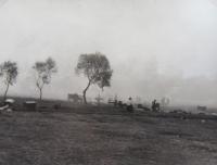 Požár v ukrajinských Novostavcích