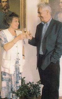 With his wife at the opening of the Náchod castle