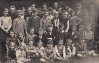 Se spolužáky v Jablonci n/N, 1939 - 40 (Josef Tvrzník ve třetí řadě - třetí zprava, v černé vestě)