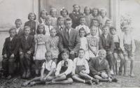 At school in Lichnov. Michal Legdan third from right, middle row.