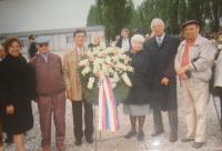 Bývalí vězni Dachau - zprava Václav Čechlovský, Ladislav Feierabend, Václav Balon