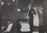 M. Klemens conducts in a during a performance in JK Tyl Theatre in Pilsen