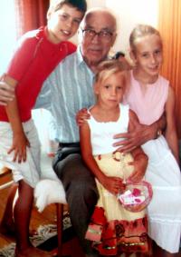 Ondrej Kizek with his grandchildren