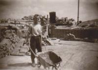 With the wheelbarrow