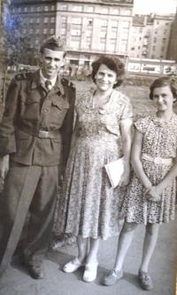Military service - with his mother and sister - 1955