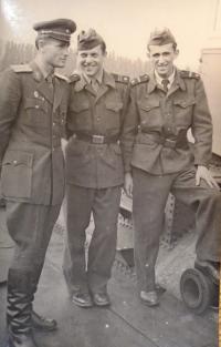 Military service - from the left Ladislav Tonar-Luděk Heller-Ivo Klempíř