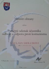ocenění od Ministerstva obrany 2014