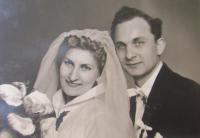 Břetislav Loubal, wedding, his wife Jadwiga, April 18, 1959