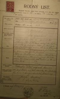 Tomas Kulik - birth certificate - 1927