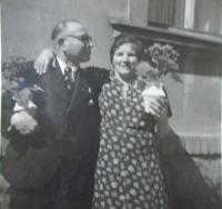 Mom with Mr. Dolezal - 1946