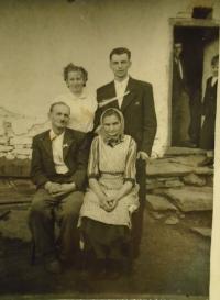 Josef Rajdl with his wife and parents - 1952