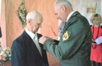 Koloman Hamar celebrating his 90th birthday, being awarded the Slovak Minister of Defence Medal of III. degree, and the War veteran badge