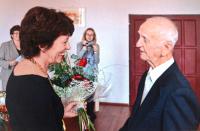 Koloman Hamar celebrating his 90th birthday, being awarded the Slovak Minister of Defence Medal of III. degree, and the War veteran badge